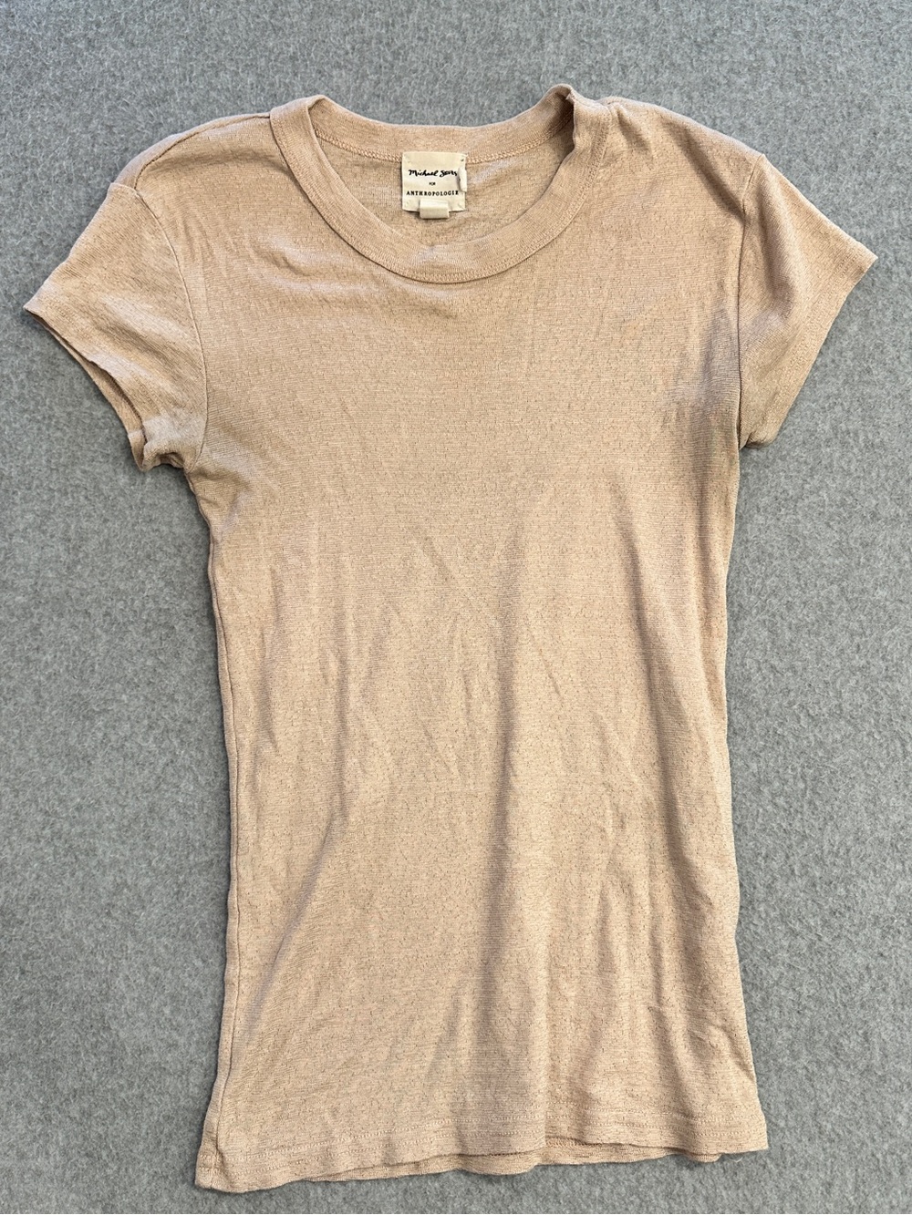 Michael Stars Anthropologie Short Sleeve Tee in Beige